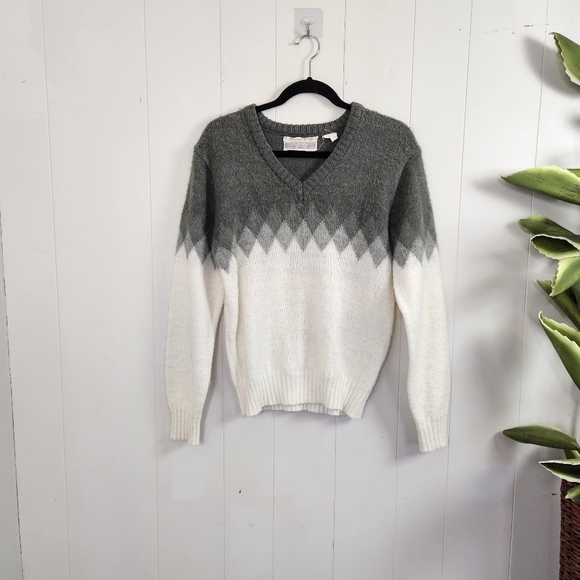 Vintage 90s Eclectic Grandpa Style Abstract Black Sweater Oversized Grunge Dad - Picture 10 of 10